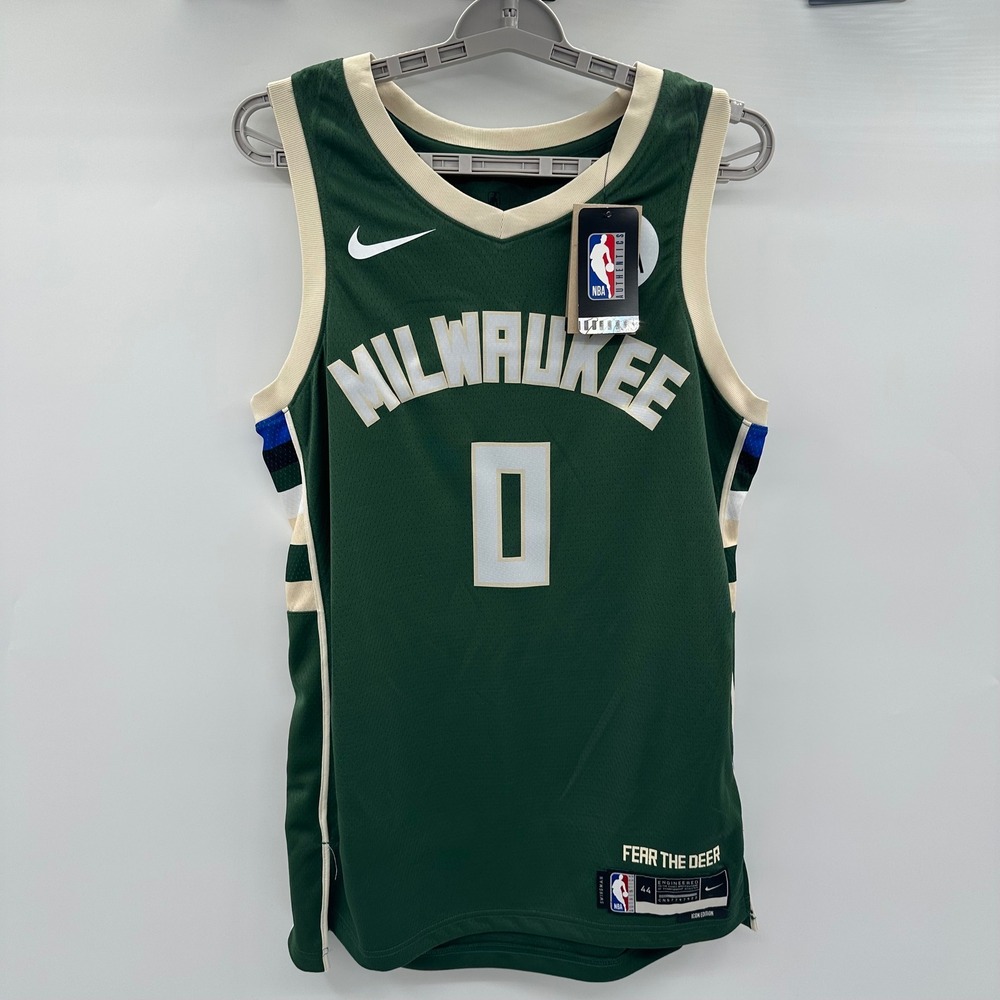 Nike Milwaukee Bucks Damian Lillard Icon Swingman Jersey Green Mens Medium NWT